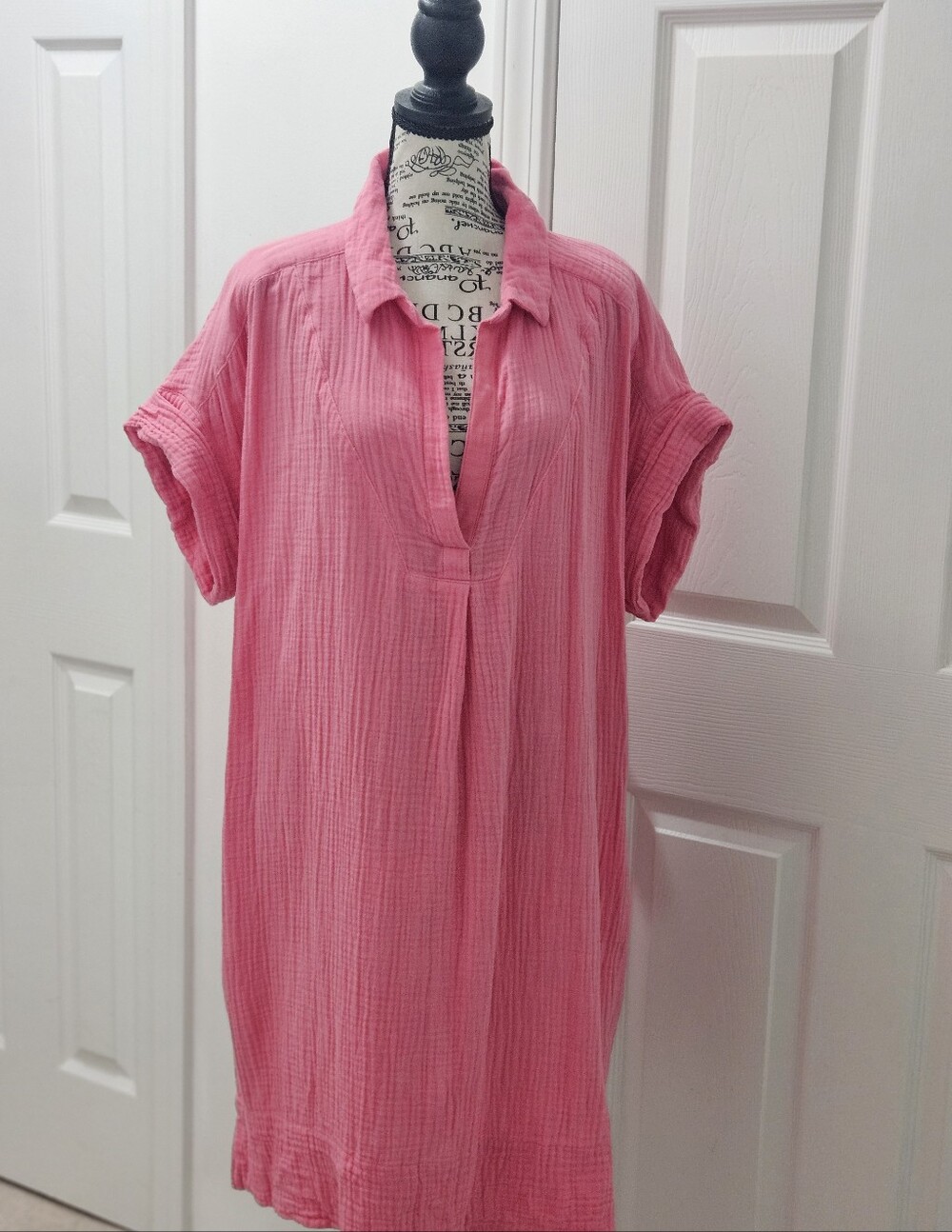 J. Crew Bubblegum Pink Cotton Gauze Tunic Dress XXL - Picture 5 of 7